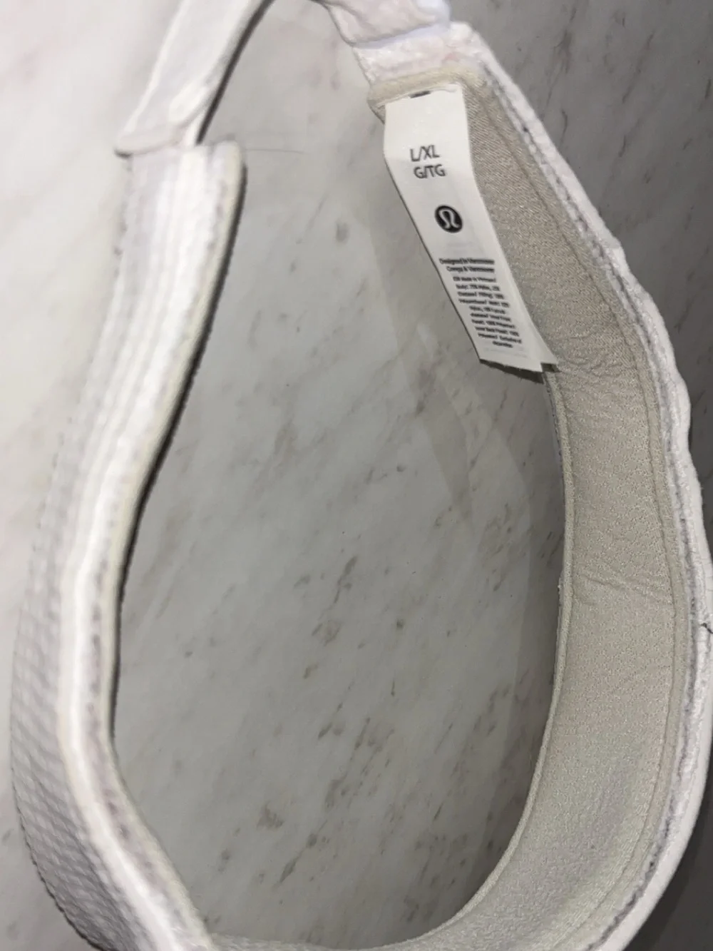 lululemon athletica White Mesh Performance Visor with Black Logo